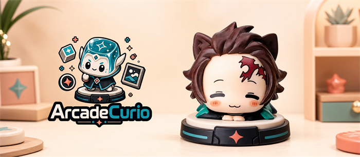 Arcade Curio branded Demon Slayer inspired chibi figure cover