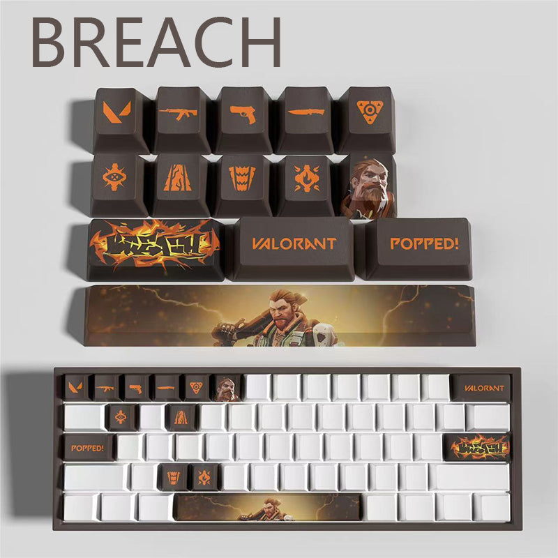 Valorant Agent Theme PBT Keycaps - 14-Key Set