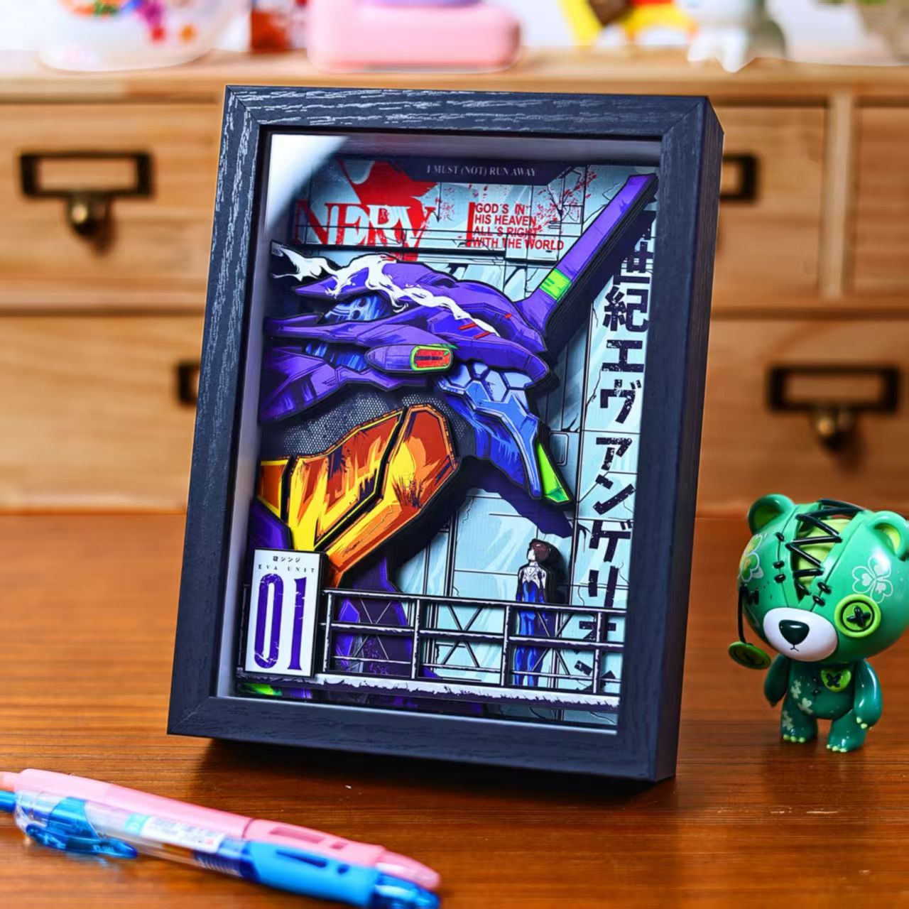 Evangelion Layered 3D Shadow Box Art