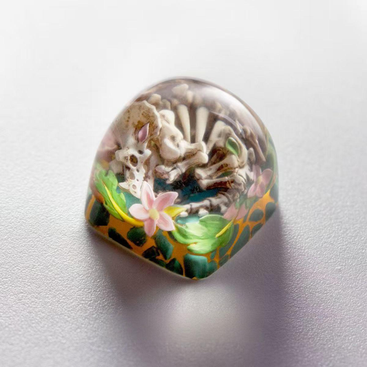 Triceratops Fossil Scene Resin Artisan Keycap