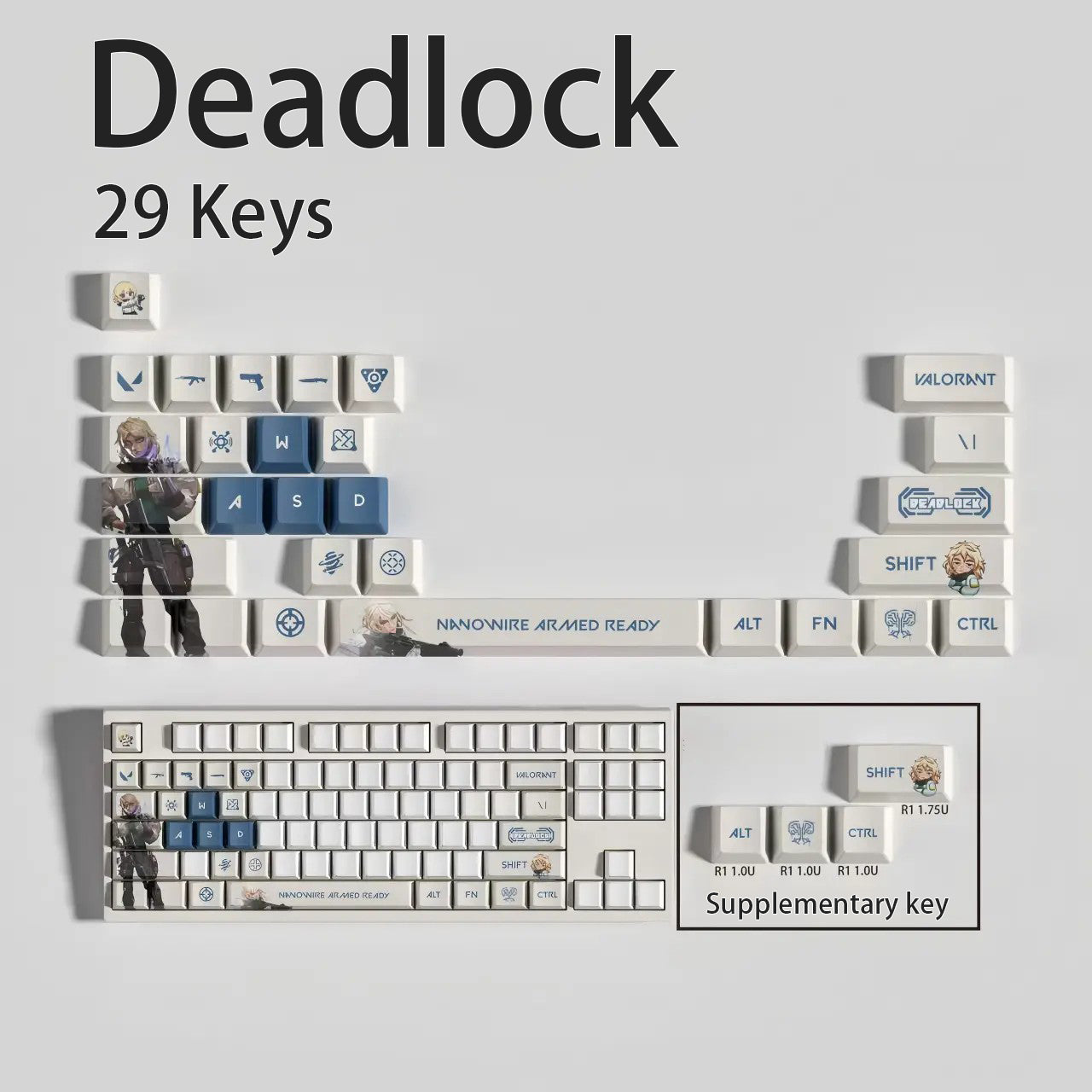 Valorant Agent Theme PBT Keycaps - 29-Key Set