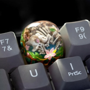 Triceratops Fossil Scene Resin Artisan Keycap