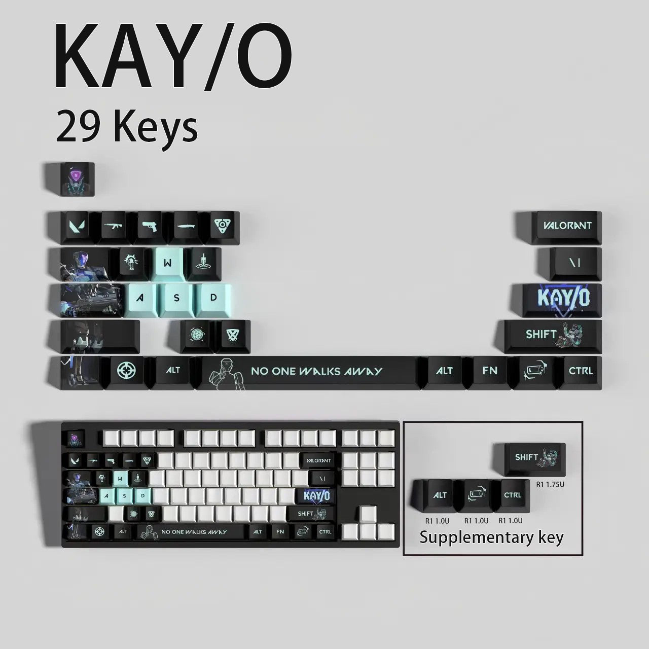 Valorant Agent Theme PBT Keycaps - 29-Key Set