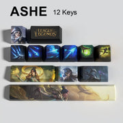League of Legends Ashe keycaps, 12-key custom keycap set.