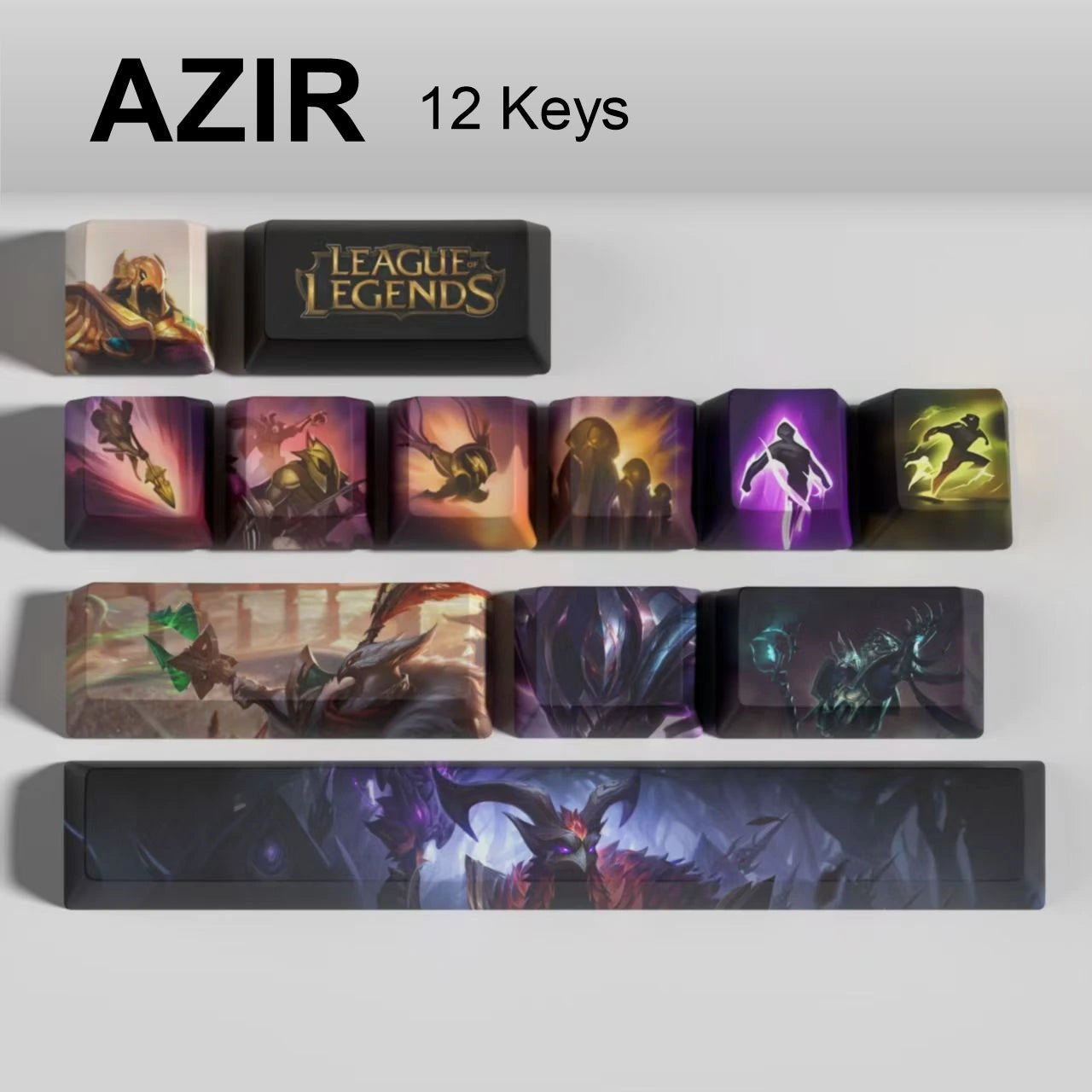 League of Legends Azir keycaps, 12-key custom keycap set.