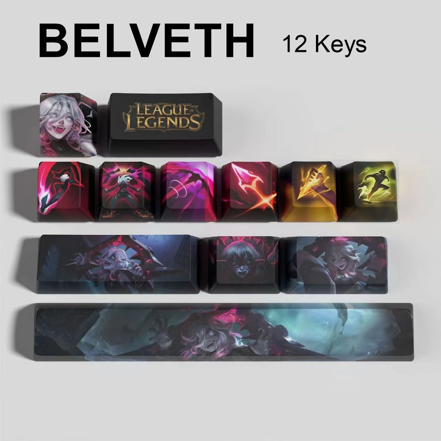 League of Legends Bel'Veth keycaps, 12-key custom keycap set.