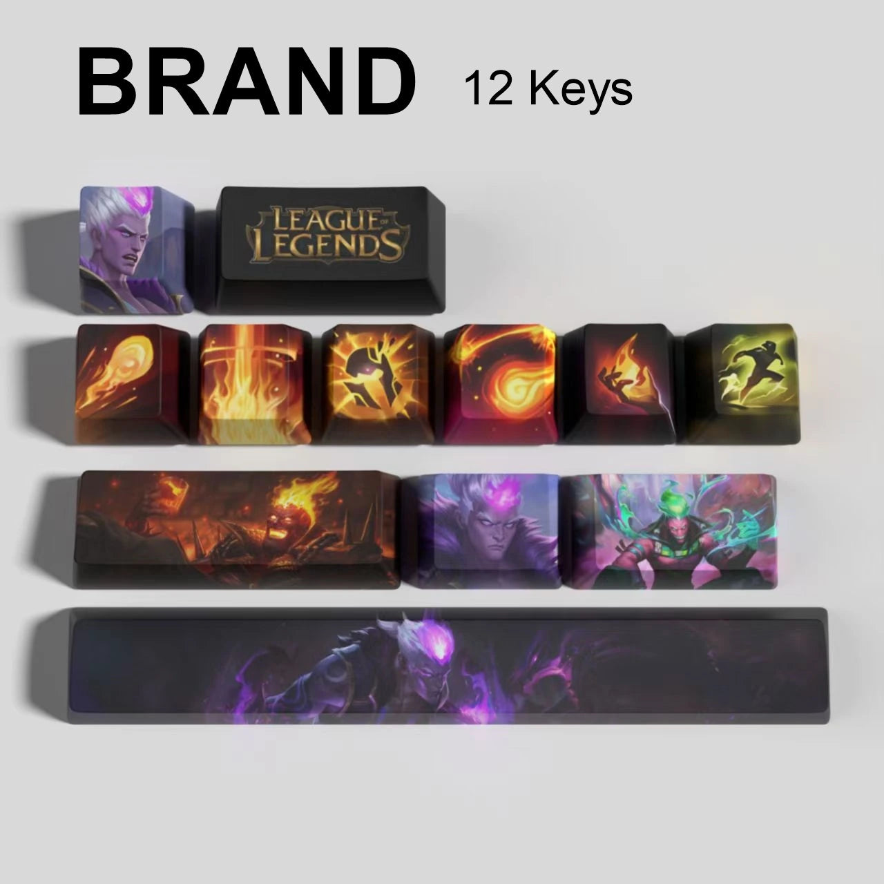League of Legends Brand keycaps, 12-key custom keycap set.
