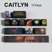 League of Legends Caitlyn keycaps, 12-key custom keycap set.