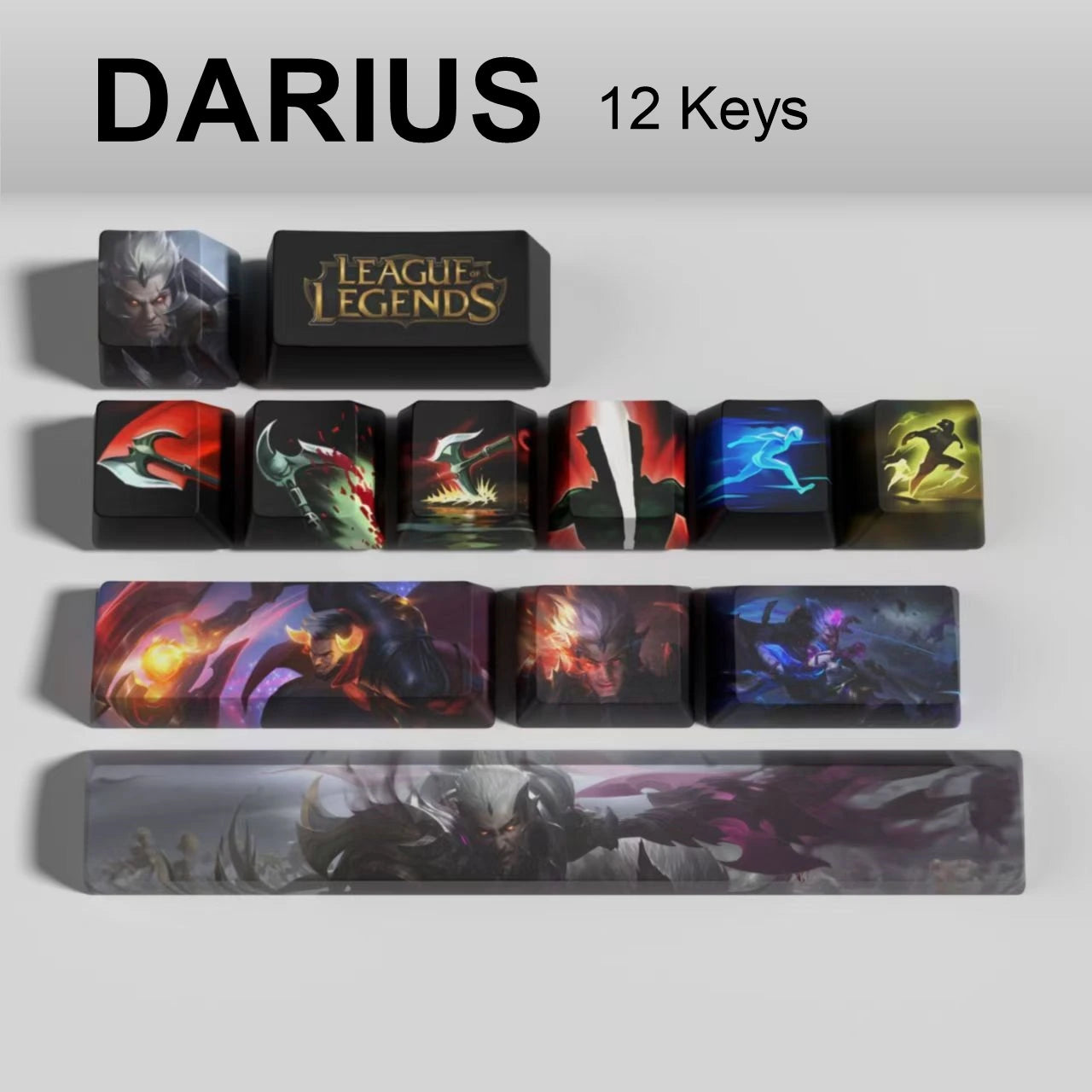 League of Legends Darius keycaps, 12-key custom keycap set.