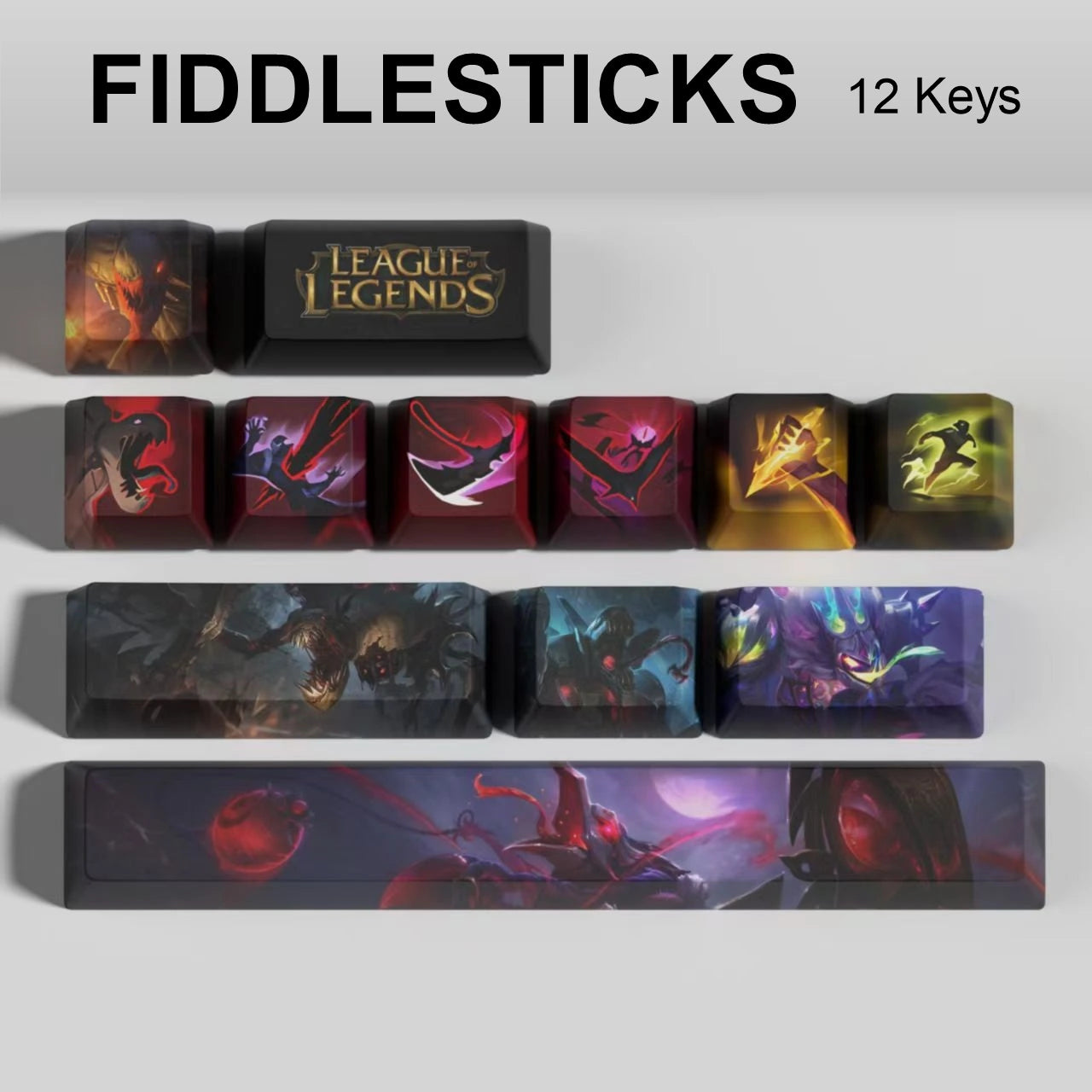 League of Legends Fiddlesticks keycaps, 12-key custom keycap set.