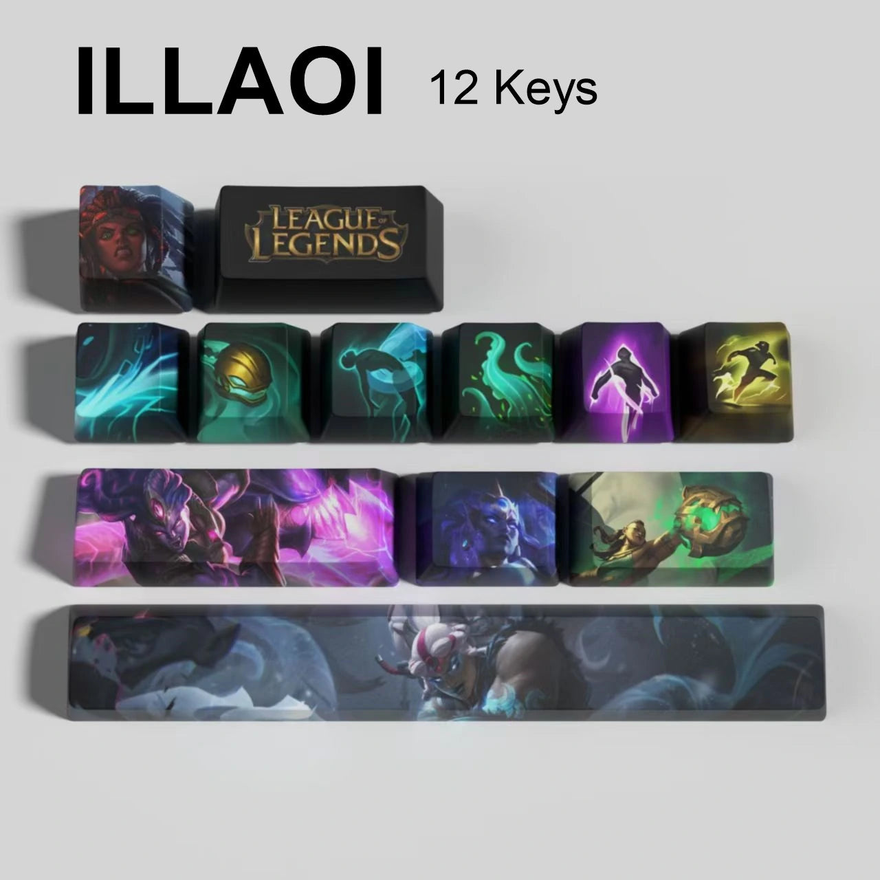 League of Legends Illaoi keycaps, 12-key custom keycap set.
