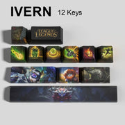 League of Legends Ivern keycaps, 12-key custom keycap set.