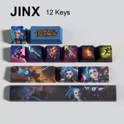 League of Legends Jinx keycaps, 12-key custom keycap set.