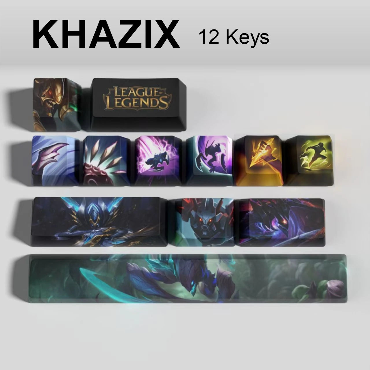 League of Legends Kha'Zix keycaps, 12-key custom keycap set.
