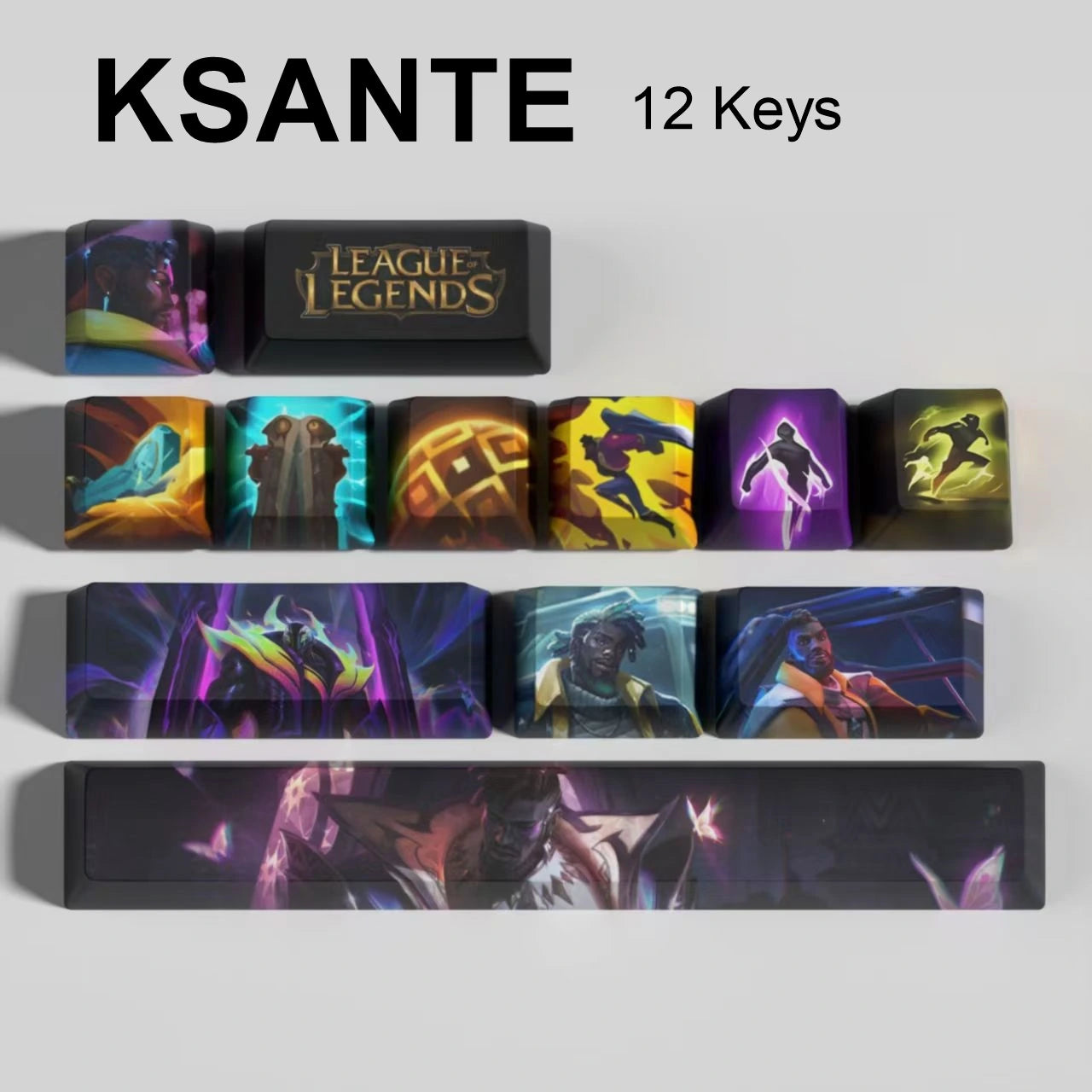 League of Legends K'Sante keycaps, 12-key custom keycap set.