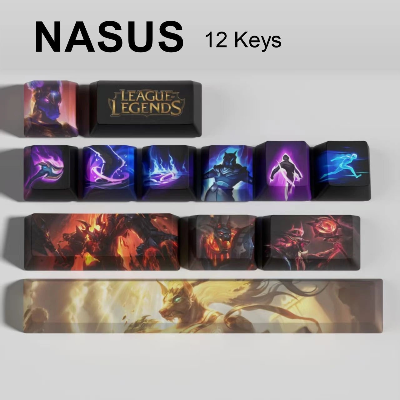 League of Legends Nasus keycaps, 12-key custom keycap set.