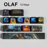League of Legends Olaf keycaps, 12-key custom keycap set.