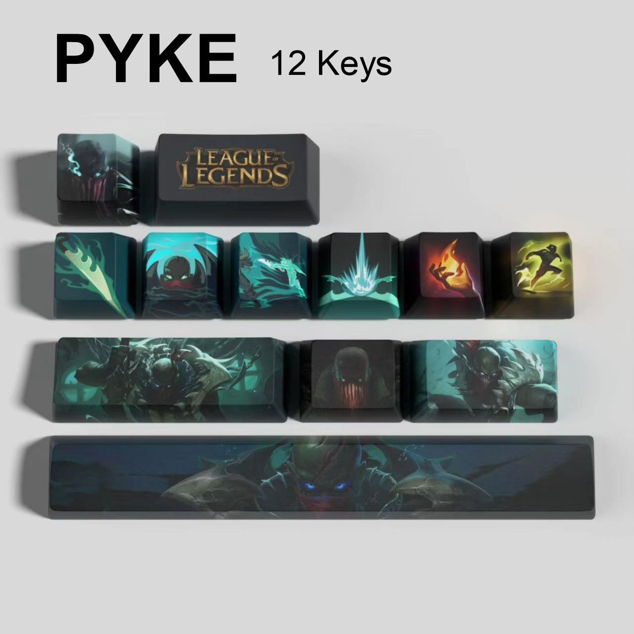 League of Legends Pyke keycaps, 12-key custom keycap set.