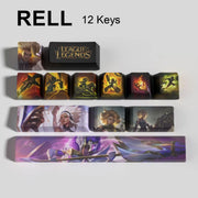 League of Legends Rell keycaps, 12-key custom keycap set.