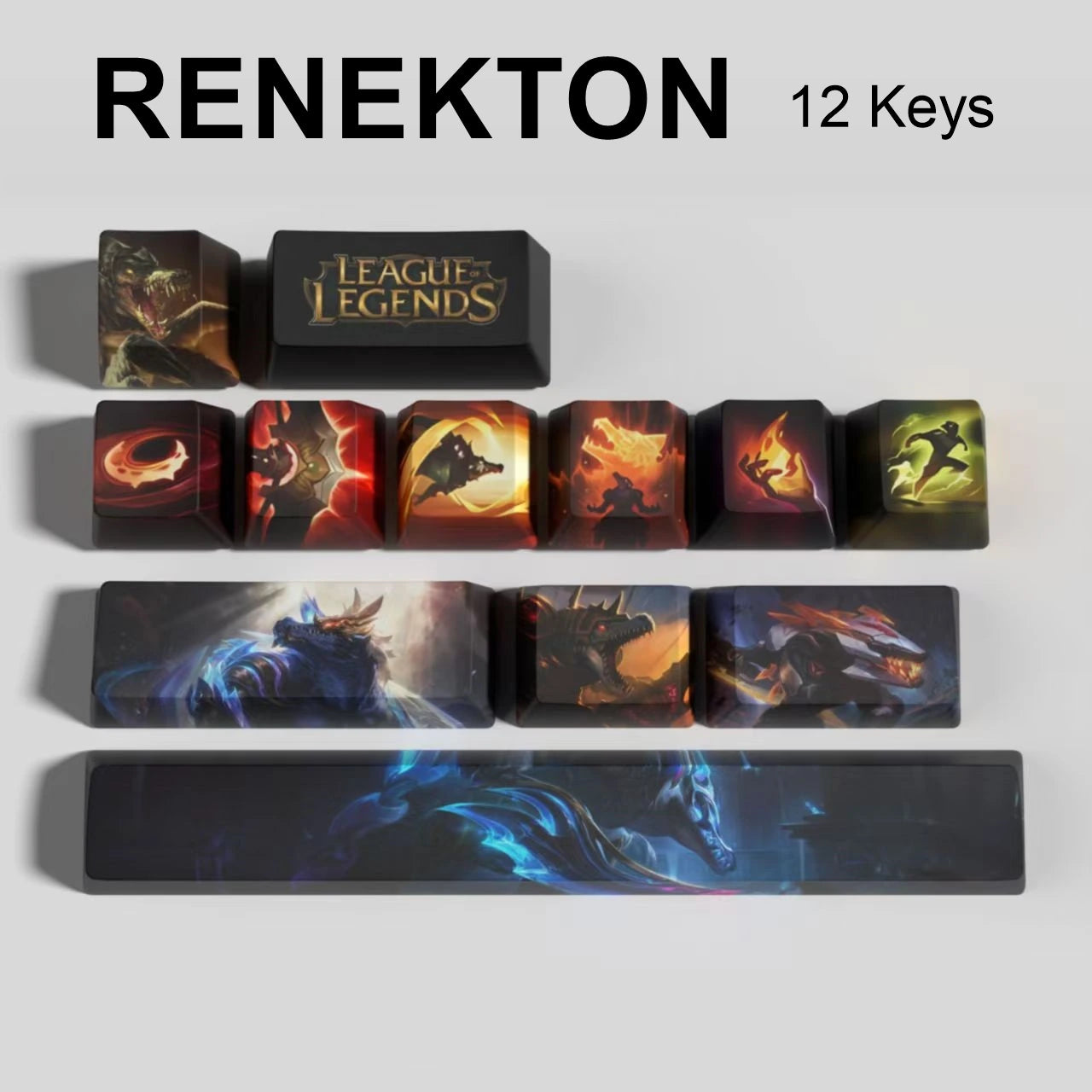 League of Legends Renekton keycaps, 12-key custom keycap set.