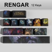 League of Legends Rengar keycaps, 12-key custom keycap set.