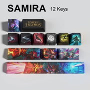 League of Legends Samira keycaps, 12-key custom keycap set.