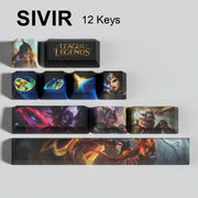 League of Legends Sivir keycaps, 12-key custom keycap set.
