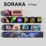 League of Legends Soraka keycaps, 12-key custom keycap set.