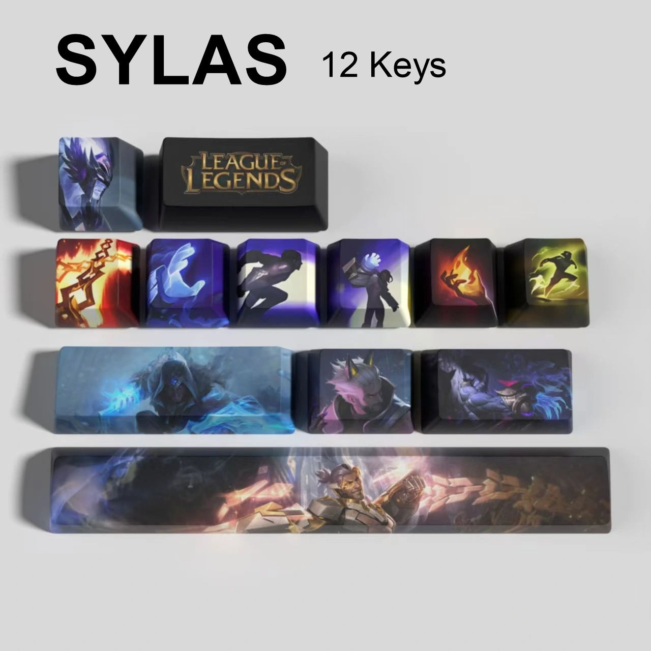 League of Legends Sylas keycaps, 12-key custom keycap set.