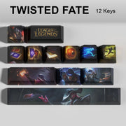 League of Legends Twisted Fate keycaps, 12-key custom keycap set.