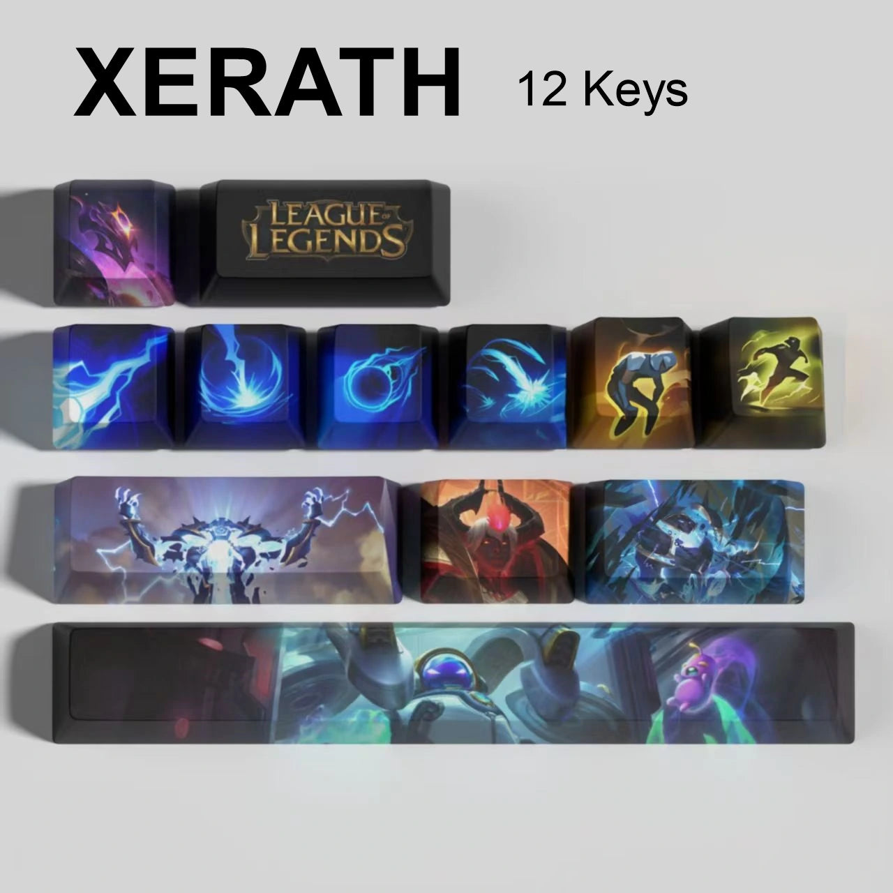 League of Legends Xerath keycaps, 12-key custom keycap set.