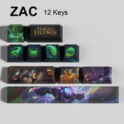 League of Legends Zac keycaps, 12-key custom keycap set.